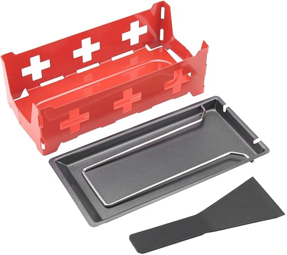 Cheese Raclette Set, Cheese Raclette Stove Set, Non Stick Cheese Raclette, Portable Foldable Non Stick Cheese Rotaster Baking Tray Candlelight Cheese Melter Pan With Handle Spatula