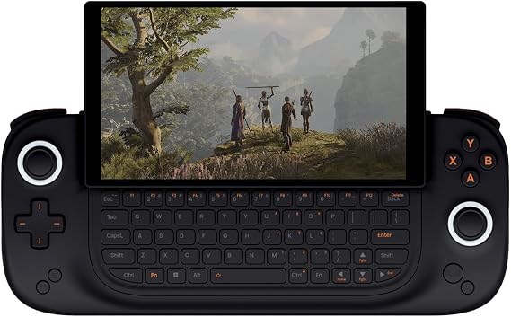 AYANEO Slide - Handheld Gaming PC with Sliding Screen, Full QWERTY Keyboard, 6" 1080P IPS Display, AMD Ryzen 7 7840U, 16GB RAM & 512GB SSD, WiFi 6E Bright Black [BB-16-512]