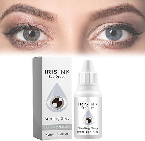 Eye Color Changing Drops, Color Changing Eye Drops, Fancy Drops Change Your Eye Color, 10ml Irisink Eye Drops,Safe and Gentle, Visibly Change Eye Color in Just 2 Hours(Grey)