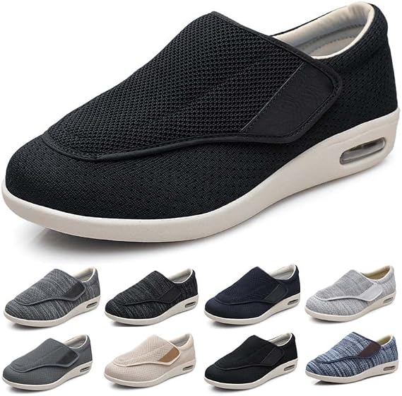 Men's Diabetic Shoes Extra Wide Orthopaedic Diabetic Shoes Women's Diabetes Shoes Air Cushion Senior Diabetic Shoes EU 46 (30 cm/11.8 inches)
