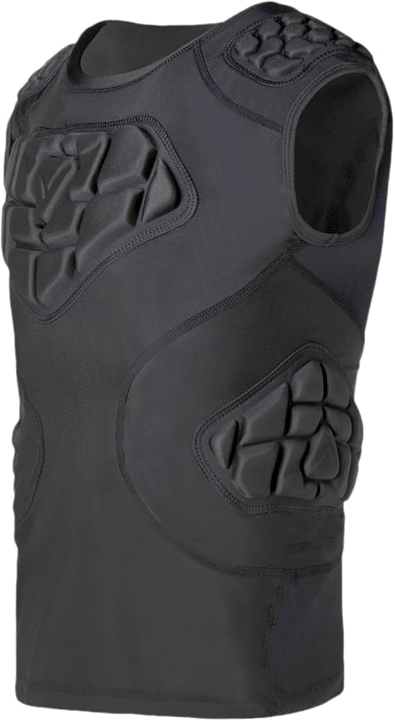 Topeter Youth Padded Shirt with Chest, Rib, Shoulder, Back Protector, Heart Guard Sternum Protection Tank Top