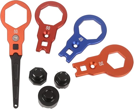Fork Top Cap Wrench Set, Fork Cap Wrench with Compression Valve Removal Tool