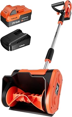 VOLTASK Cordless Snow Shovel - 24V | 11-Inch | 4-Ah Cordless Snow Blower, Battery Snow Blower with Adjustable Front Handle 4-Ah Battery & Quick Charger Included
