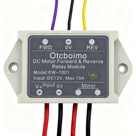 12V Forward Reverse Motor Switch, DC Motor Reversing Relay Controller 10A, Manual Switch Control for Linear Actuator, Winch Solenoid Relay, DIY Motor Projects