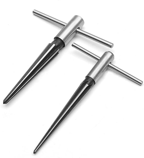 2PCS Handheld Tapered Reamer Set 1/8-1/2 Inch & 5/32-5/8 Inch Bridge Pin Hole Tapered Reamers Machinist Luthier Tools