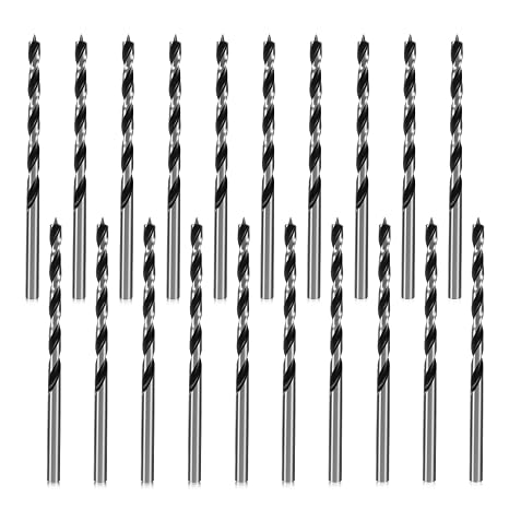 20 Pcs Drill Bits, 1/8 Carbon Steel Wood Drill Bit Set, Twist Drill Bit for Hardwood, Plywood, Plastic Round Holes and Engraving Drilling in All Types of Wood