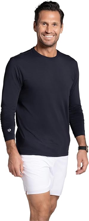 IBKUL Athleisure Wear Sun Protective UPF 50+ Icefil Cooling-Long Sleeve Crewneck T-Shirt (Modern Fit)-93199