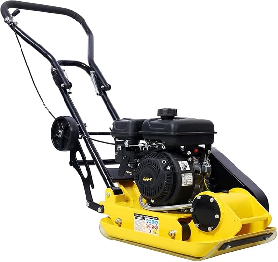 Plate Compactor Rammer, 2.5 HP Plate Compactor 79cc Gas-Powered Smooth Concrete Surface Finisher 19.3 x 12.6 Plate, for Paving Landscaping Sidewalk Patio, EPA Compliant,2.5HP