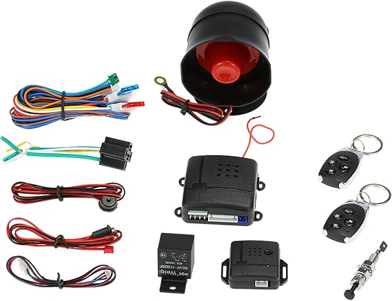 Car Alarm Security System, Shkalacar Universal Car Keyless Entry System, Universal Burglar Alarm Protection Anti-Theft System 2 Remote