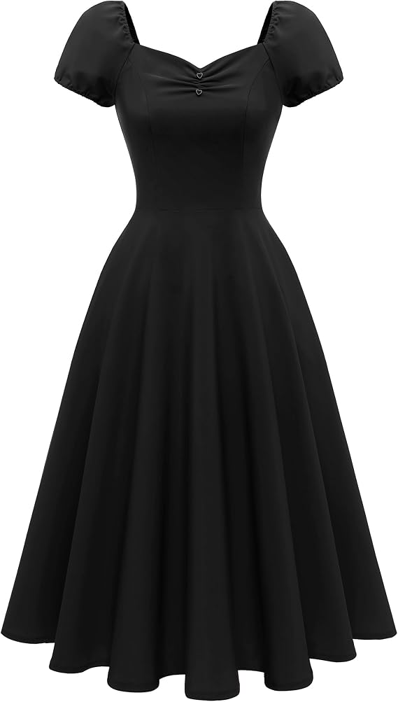 Wedtrend Women's 1950s Dresses With Sleeve 40s Tea Party Dresses Cocktail Dress Swing Vintage Dress
