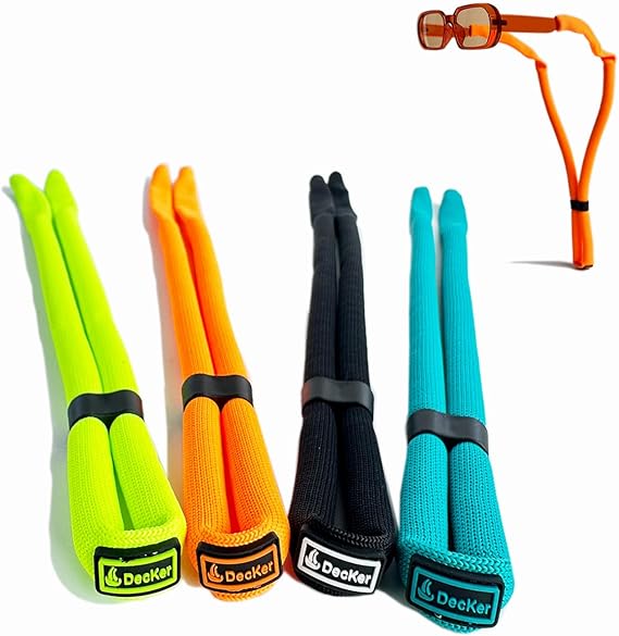 Decker Floating Sunglass Strap 4 Pcs Pack Adjustable Eyewear Retainer Safety Eyeglass Rope for Aquatic Sports surfing
