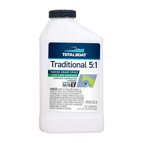 TotalBoat 5:1 Marine Epoxy Fast Hardener - 6 oz for 1 Quart of Resin
