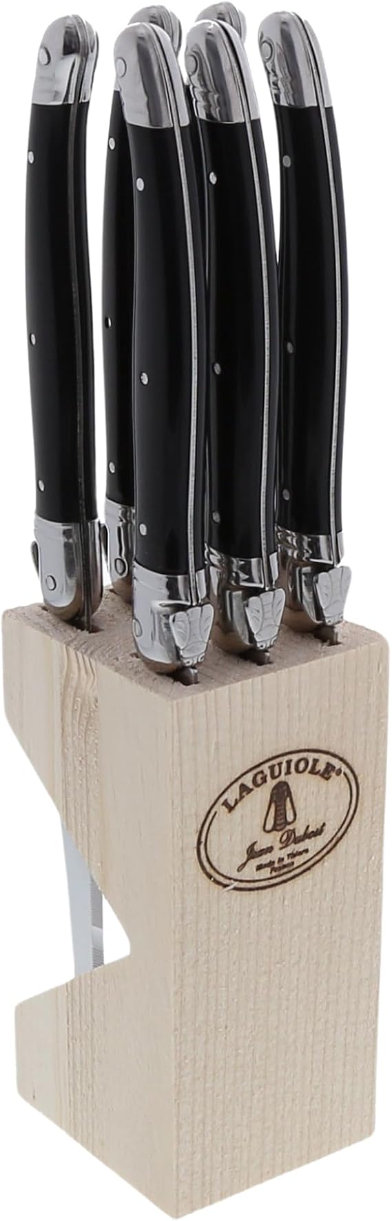 Jean Dubost JD5-16417.BLK 6 Steak Knives In Wooden Block, Black