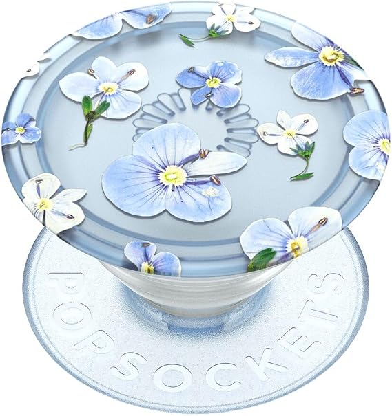 PopSockets Adhesive Phone Grip, Holder, Phone Stand, Plants - Translucent Blue Fields