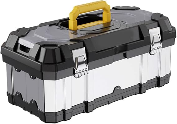 Stainless Steel Toolbox Tools Storage Case With Multiple Compartments Automotive Tool Box Shockproof Tool Box Enhanced Load Bearing Structure