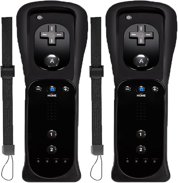 Goldtree Wii Remote Controller 2 PACK Compatible with Wii U Console (Black and Black)