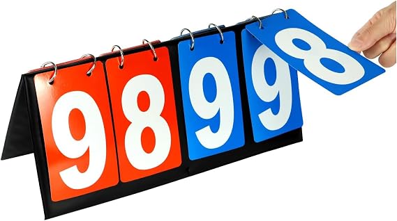 Scoreboard,4 Digit Scoreboard Flip Scoreboards Portable Flip Scoreboard Score Board Numbers for Sports Table Tennis Basketball Volleyball Indoor Outdoor