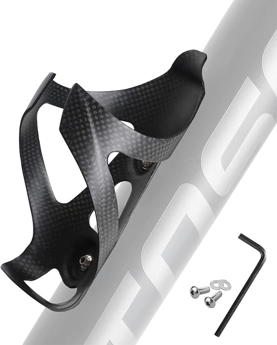 Carbon Fiber Bike Water Bottle Cage | Bicycle Water Bottle Holder Brackets for Road Bike & MTB Cycling, Ultra-Light Full Carbon