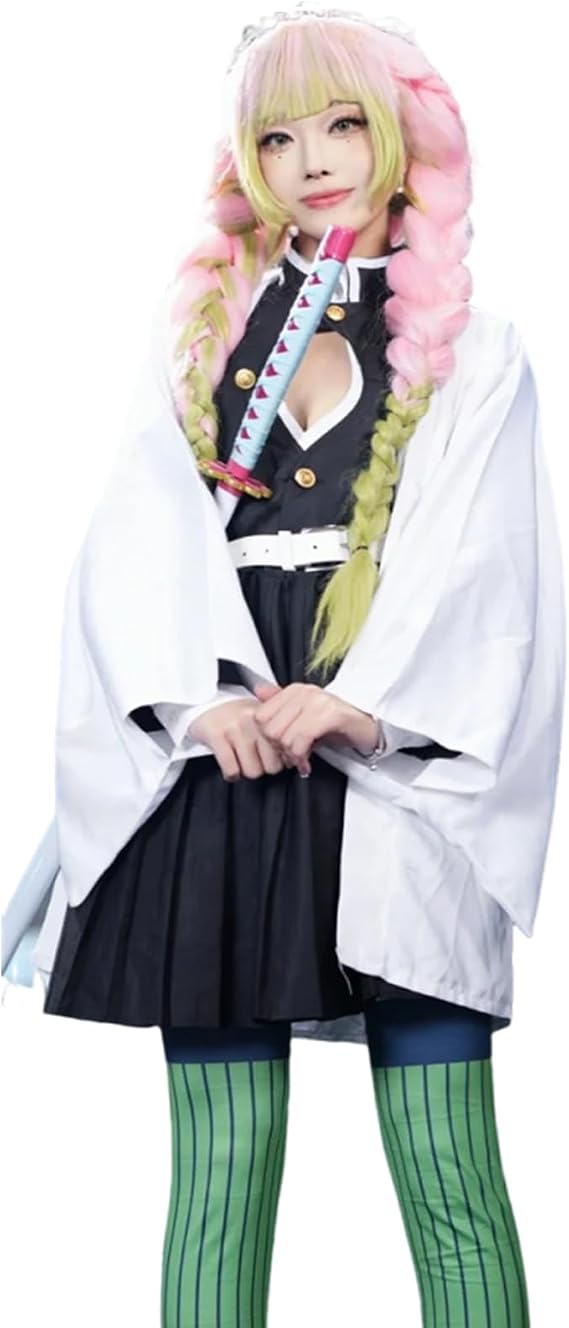CR ROLECOS Kanroji Mitsuri Kimono Cosplay Costume Tomioka Giyuu Full Set Costume Anime Halloween