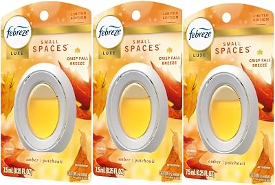 F.e.b.r.e.z.e Small Spaces Luxe Air Freshener- 0.25 fl oz Pack of 3 Crisp Fall Breeze