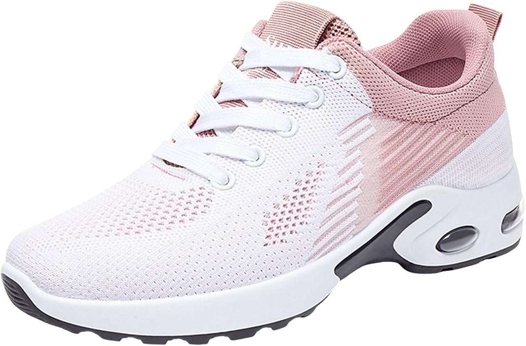 Womens Sneakers Air Cushion Running Shoes Lightweight Breathable Sport Jogging Hiking Casual Shoe Tennis Running Sneakers Non Slip Walking Shoes Comfortable Fashion Sport Mesh Casual Shoe