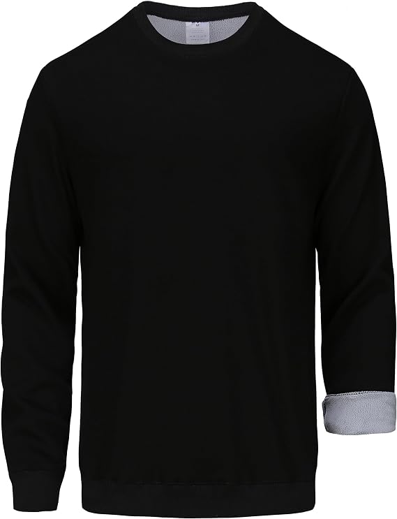 NORDIC OUTLAND Men's Heavy Weight Crew Neck Sweatshirt Soft Fleece Lined, Long Sleeve Classic Warm Pullover Basic Top