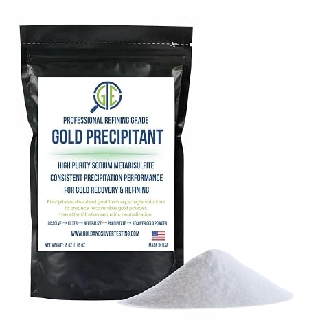Gemtone Gold Precipitant, High Purity Sodium Metabisulfite, Professional Refining Grade, for Gold Recovery, Available in 8 oz and 16 oz (16 Ounces)