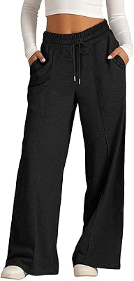 Girls Oversized Wide Leg Sweatpants Drawstring Kids Baggy Straight Leg Track Pants Casual Plain Pockets