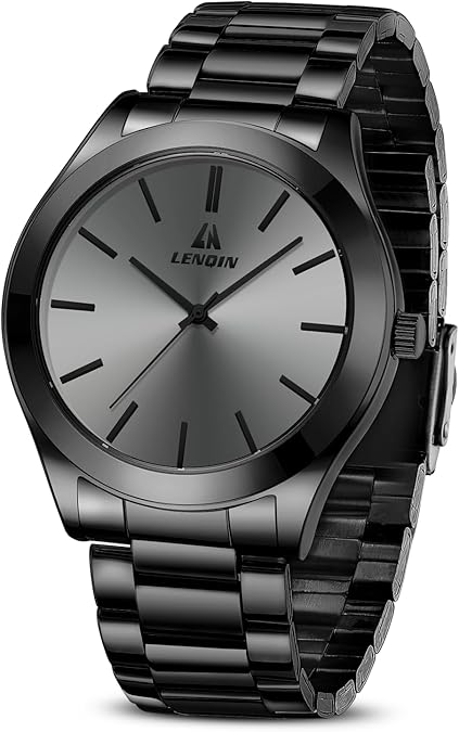 LN LENQIN Mens Watches Waterproof Stainless Steel Watch for Men | Analog Quartz Watch for Men Fashion Business Designer Mens Wristwatch with Date Luminous