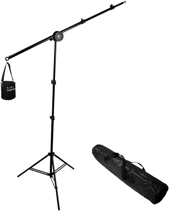 LimoStudio Photo Video Studio Overhead Hair Boom Light Stand, 86" Tall and 74.5" Extended, AGG809