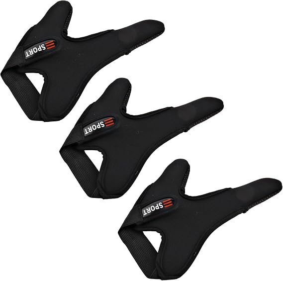 Double-Finger Gloves, 3 Pack Anti-Slip Fishing Glove, Professional Finger Gloves Protector Unisex Elastic Band Glove for Outdoor Fishing