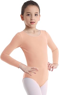 Kids Girls Long Sleeve Ballet Dance Leotard Gymnastics Ballroom Dancewear Active Bodysuit Shirt Tops