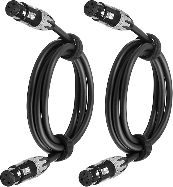 SMALL-EYE XLR Female to Female Cables 25 ft 2 Pack Balanced 3-Pin Mic Patch Cables with 22 AWG OFC for Microphones, Mixers, and Studio