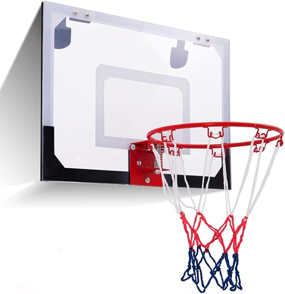 COSTWAY Mini Basketball Hoop, 45 x 30cm Wall Mounted Basketball Backboard, Indoor Outdoor Sports Game for Kids Adults, 9” Rim