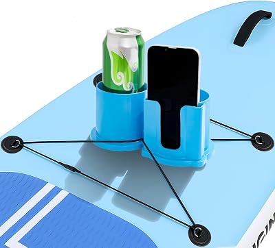 Paddleboard Cup Holder, 3.15 Diameter Paddle Board and Kayak Drink Holder, 2-in-1 Paddle Board Cup and Phone Holder Accessories for SUP Kayak Boat
