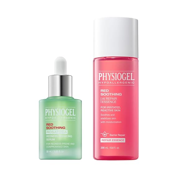 PHYSIOGEL Redness Relief Toner & Serum Bundle - Soothing Facial Toner & Serum for Dry, Oily, and Sensitive Skin