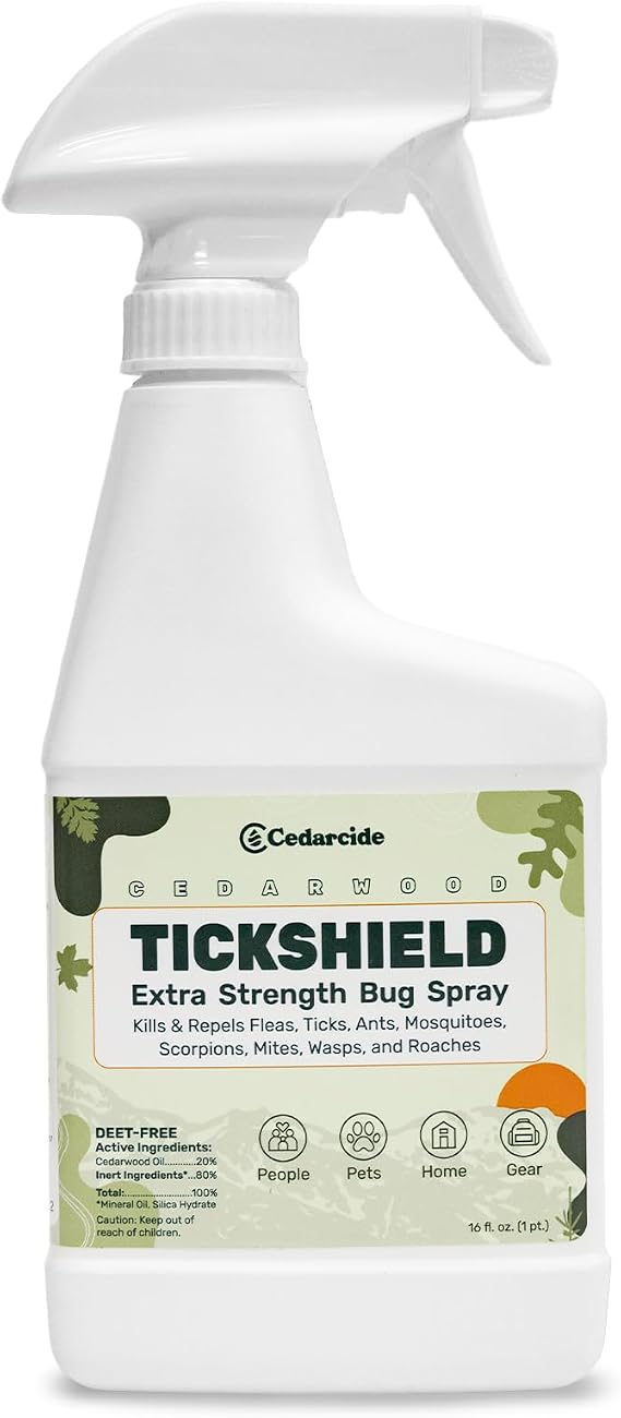 Tickshield Extra-Strength Bug Spray | Our Original Formula with an Extra Kick | for People, Gear, Animals Over 20 Lbs (Pint)