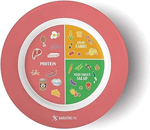 Bariatric Portion Control Plate by BariatricPal 2.0 - Pink