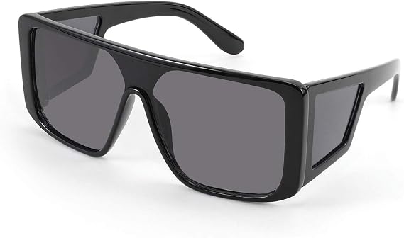 FEISEDY Rectangle Oversized Shield Sunglasses for Women Men Futuristic Rectangula Flat Top One Piece Shades B9037
