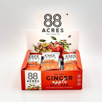 88 Acres, Ginger Apple Seed Bars, 1.6 Ounce, 9 Pack