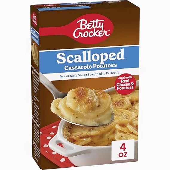 Betty Crocker Scalloped Casserole Potatoes Made with Real Cheese (Pack of 4)