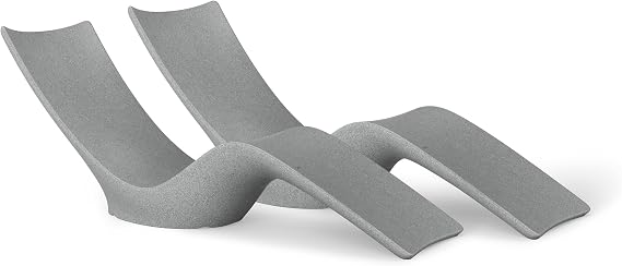 Ledge Lounger - Autograph Chaise - Inside Pool & Sun Shelf Lounge Chaise - Designed for Shelves Up to 12 - Compatible with All Pool Types - Poolside & Sun Deck Tanning - Set of 2 (Granite Grey)