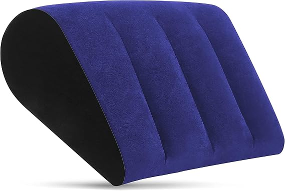 Prosixtoy Portable Wedge Pillow Inflatable Cushion - Body Positioners Lightweight Wedge Pillow for Sleeping, Leg Elevation, Use in Bed, Travel, Camping, Fast Inflating Deflation (Blue)