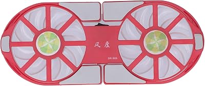 Laptop Cooler Cooling Pad, Portable USB Powered, Red Laptop Cooling Pad, Foldable Notebook Cooler DualFan, Large Air Volume Radiator Heat Sink, with Blue LED Light