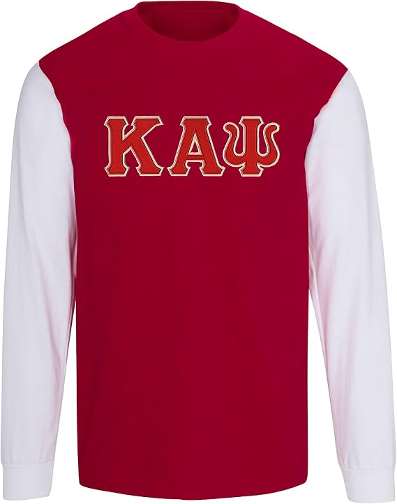 Kappa Alpha Psi Twill Letter Contrast Long Sleeve Tees