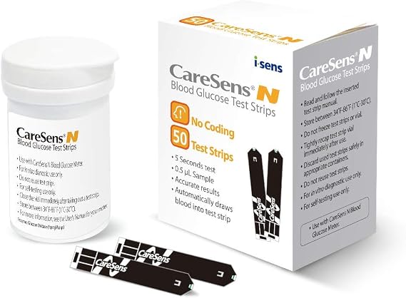 CareSens N Blood Glucose Test Strips (50 ct) - Only for CareSens N Family Meter Kits...