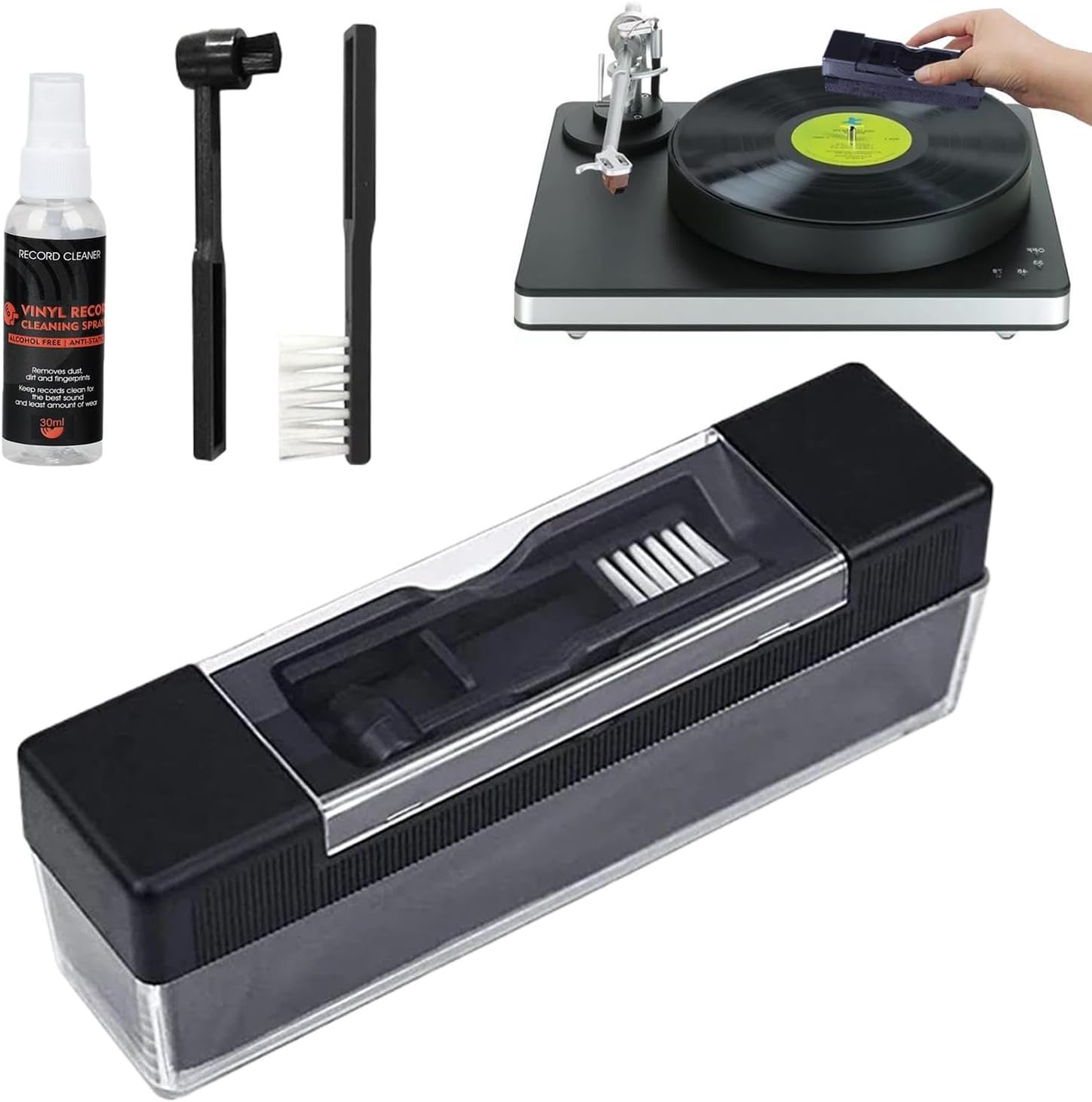 Album Cleaner Record Cleaning Kit, Record IP Cleaner | Anti-static LP brush for velvet, electronics, audio & video accessories