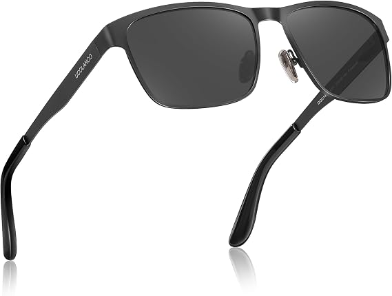 Metal Frame Sunglasses for Men Polarized UV400 with Case,Spring Flexible Hinge For Driving Fishing Hiking Golf