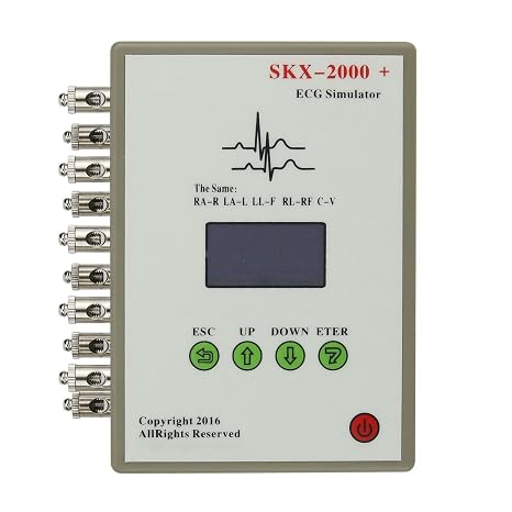 1Pcs SKX-2000C ECG Signal Simulator, ECG Signal Generator with OLED Display, Rechargeable Type