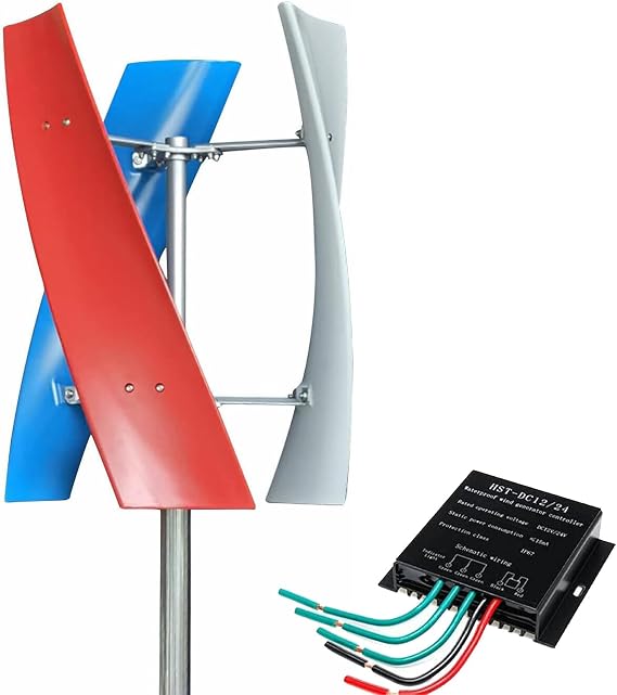 3000W/5000W Wind Turbine Generator,12V 24V 48V with 3 Blades Wind Vertical Turbine Generator Permanent Magnet Generator Wind Turbine Kit for Hybrid Wind Solar,5000W-48V